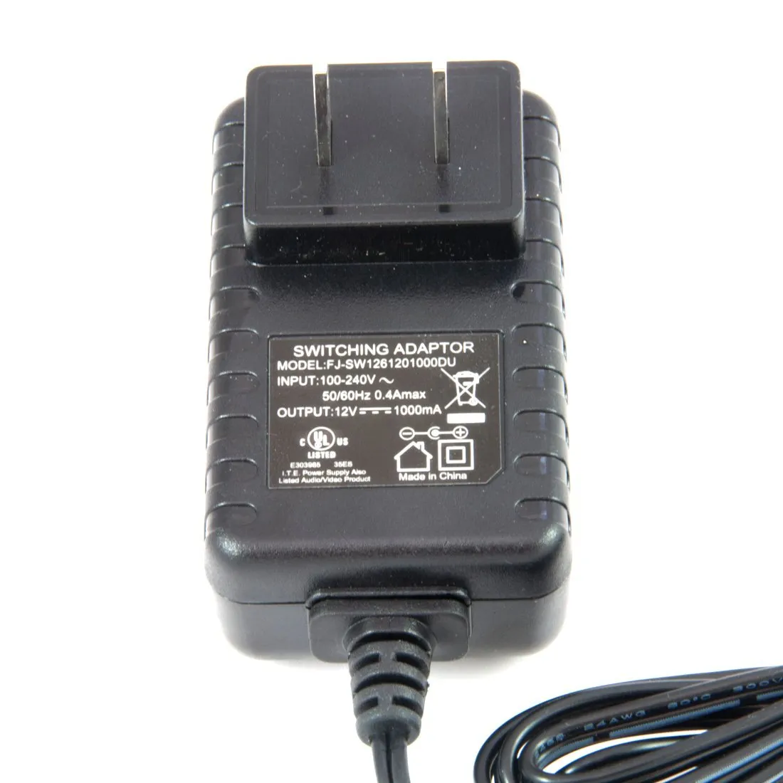 12V DC Power Supply - 1000mA, UL & cUL Listed, 60Hz
