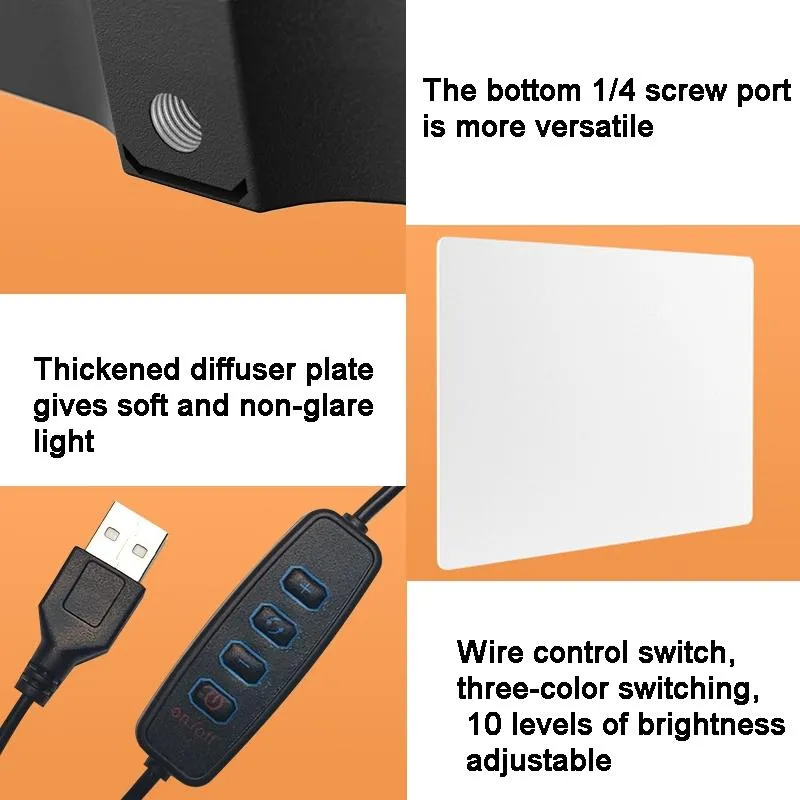 42cm Bracket Live Fill Light with 10 Three-Colour Temperature for Photography