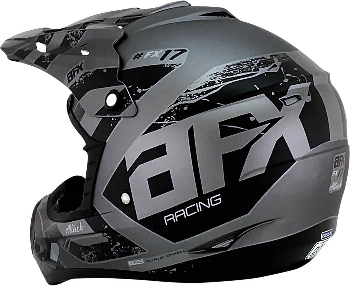 AFX FX-17 Helmet - Attack - Frost Gray/Matte Black - XL 0110-7140