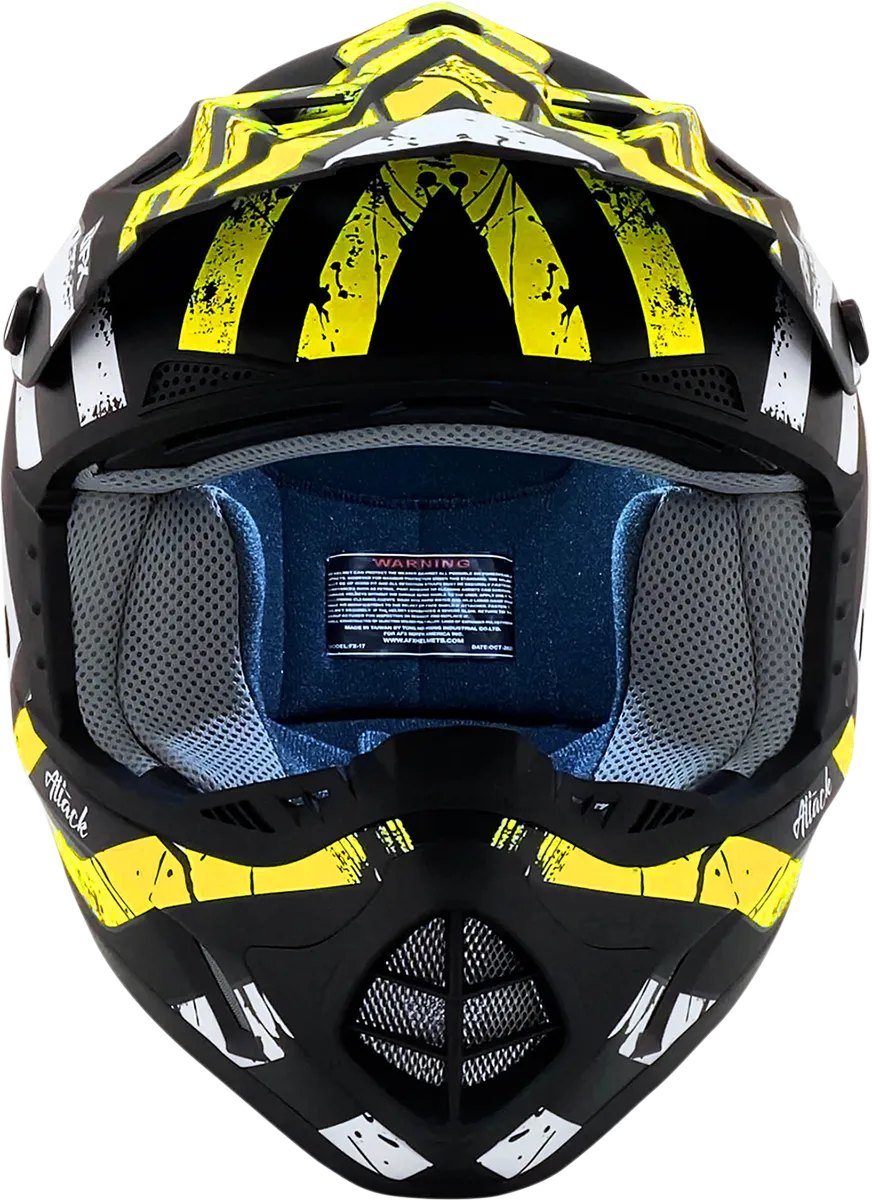 AFX FX-17 Helmet - Attack - Matte Black/Hi-Vis Yellow - XL 0110-7176