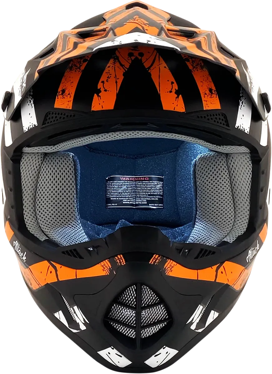 AFX FX-17 Helmet - Attack - Matte Black/Orange - 2XL 0110-7159