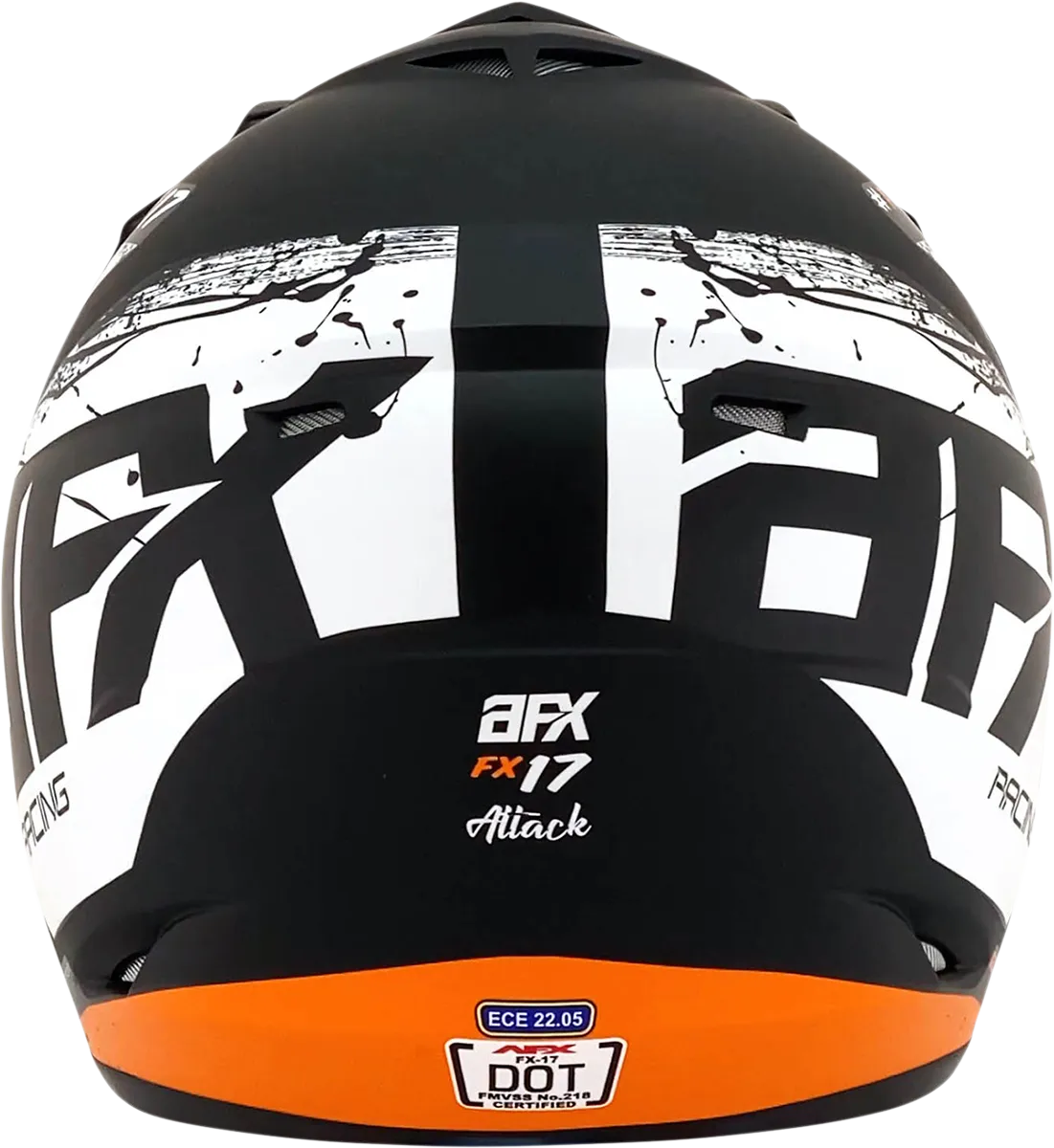 AFX FX-17 Helmet - Attack - Matte Black/Orange - 2XL 0110-7159