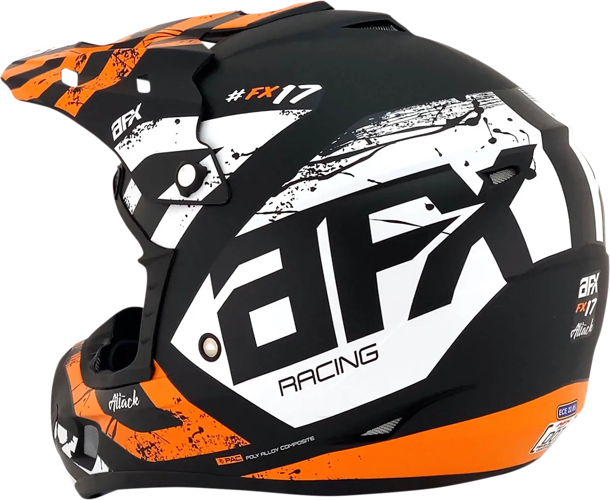 AFX FX-17 Helmet - Attack - Matte Black/Orange - 2XL 0110-7159