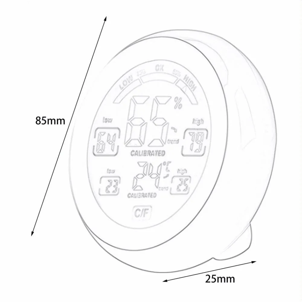 Digital Thermometer Hygrometer Multifunctional Trend Display C / F Unit