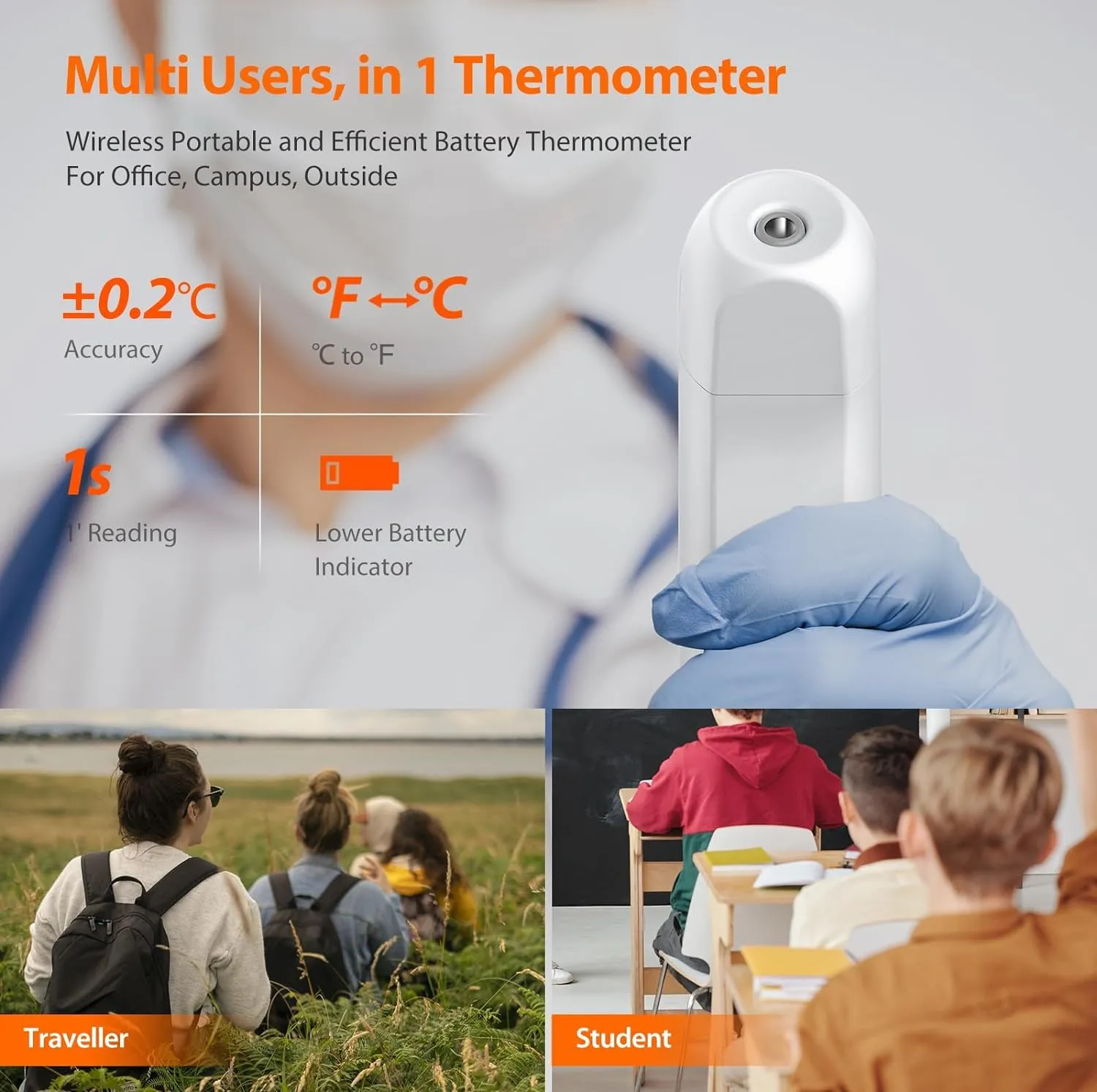 iHealth Digital Thermometer for Adults and Kids - PT2L