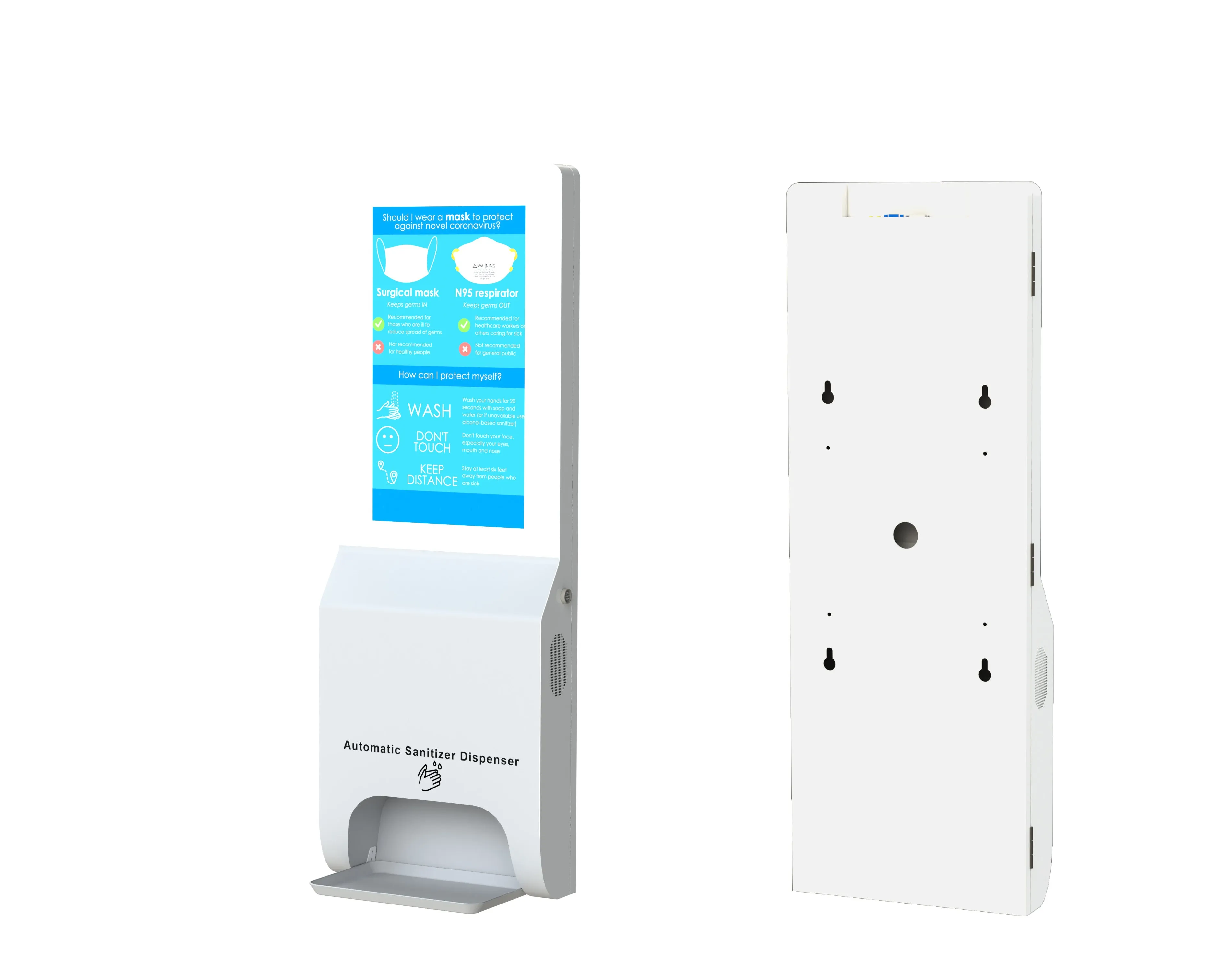 MELu 22 Wall Hanging Digital Ad Sanitizer with Non-Touch IR Thermometer