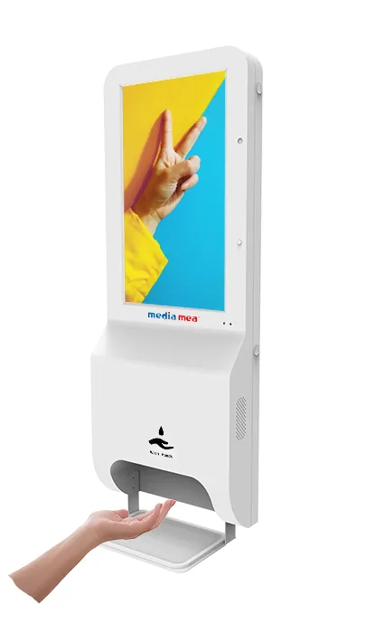 MELu 22 Wall Hanging Digital Ad Sanitizer with Non-Touch IR Thermometer