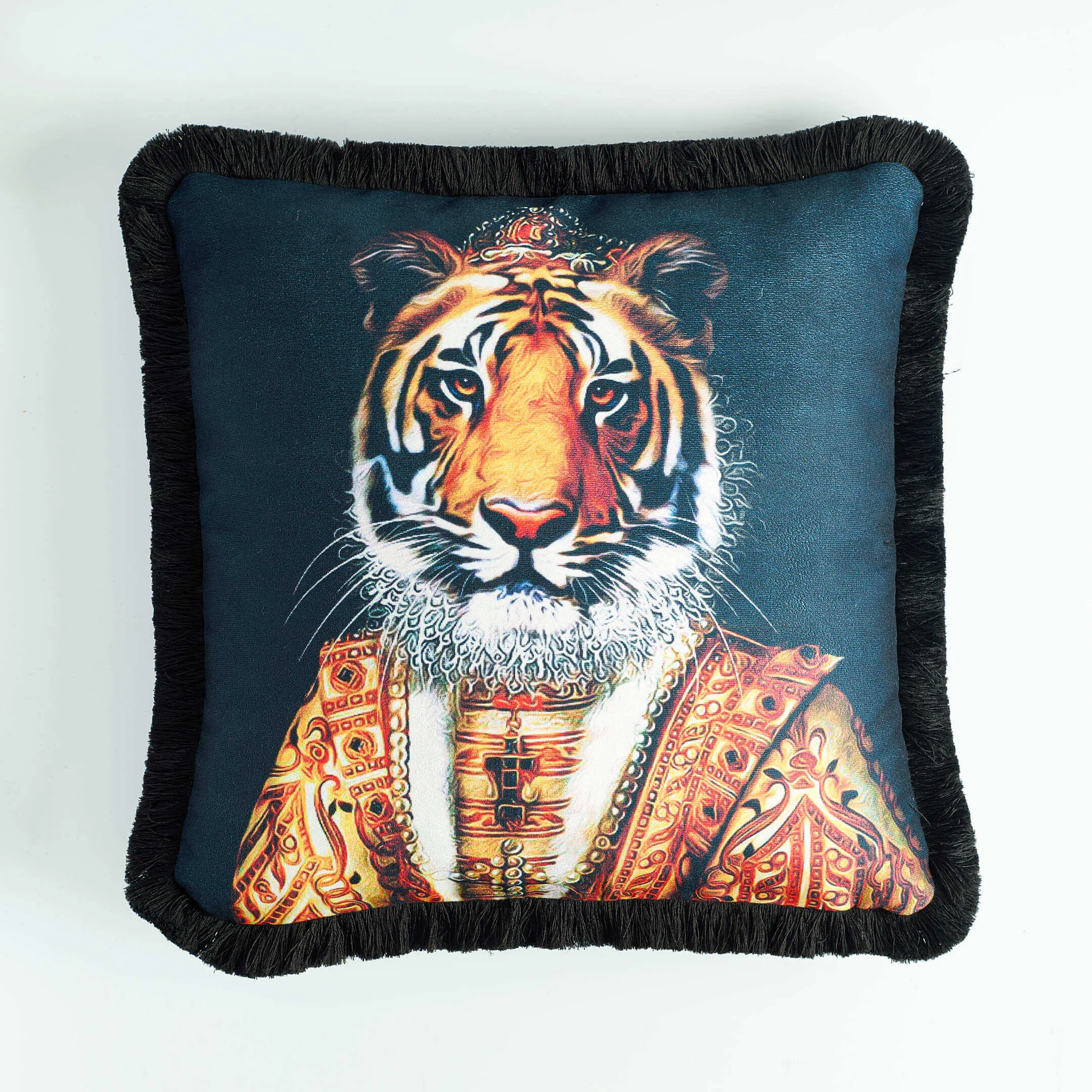 Rubeza Velvet Printed Cushion 45cm x 45cm - King Tiger
