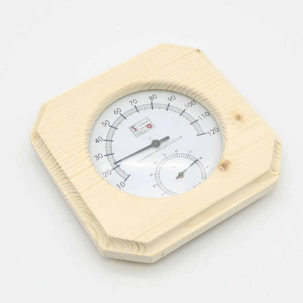 Single Sauna Accessory Wooden Hygrothermograph Thermometer Hygrometer Sauna Room