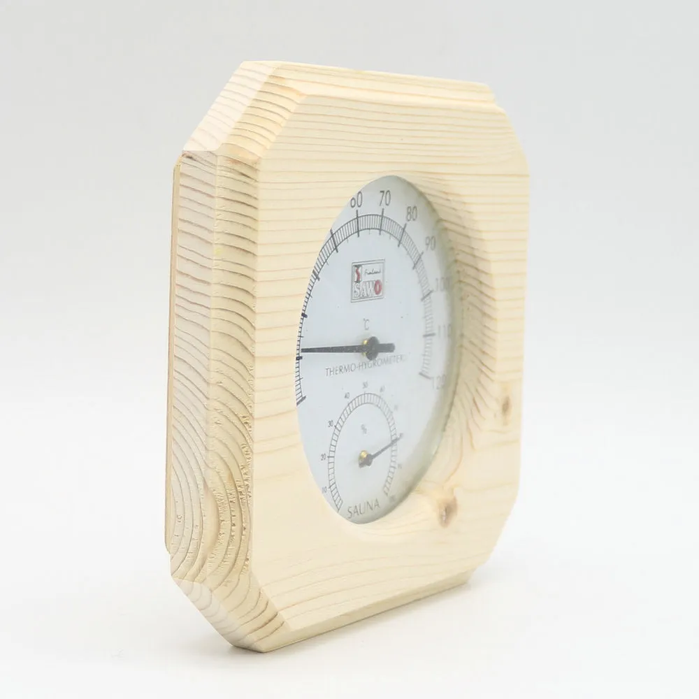 Single Sauna Accessory Wooden Hygrothermograph Thermometer Hygrometer Sauna Room