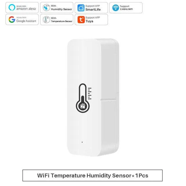 Smart WiFi Temperature Humidity Sensor Indoor Thermometer Hygrometer  Support Alexa Google Assistant