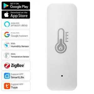 Smart WiFi Temperature Humidity Sensor Indoor Thermometer Hygrometer  Support Alexa Google Assistant