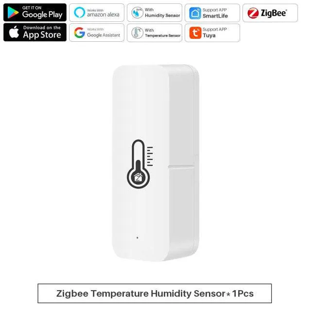 Smart WiFi Temperature Humidity Sensor Indoor Thermometer Hygrometer  Support Alexa Google Assistant