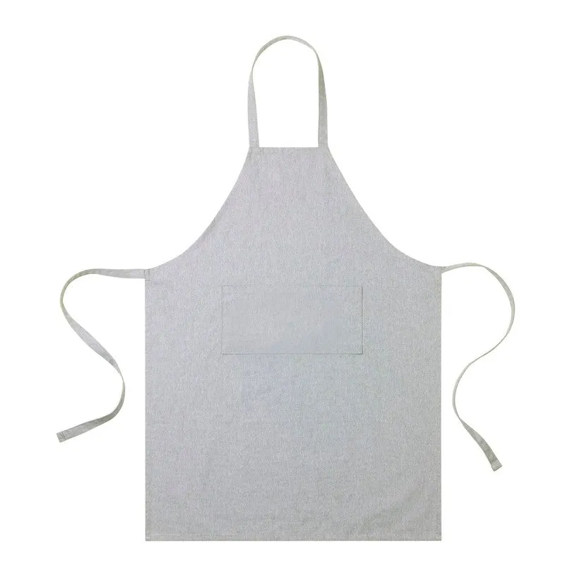 T4G AWARE Recycled Cotton Bib Front Apron With Pocket - Light Grey
