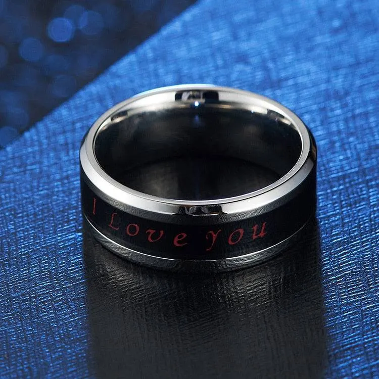Temperature Ring Titanium Steel Mood Emotion Feeling Intelligent Temperature Sensitive Rings for Women Men Waterproof Jewelry