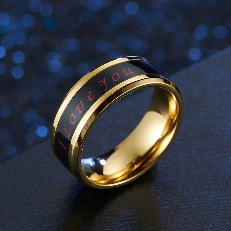 Temperature Ring Titanium Steel Mood Emotion Feeling Intelligent Temperature Sensitive Rings for Women Men Waterproof Jewelry