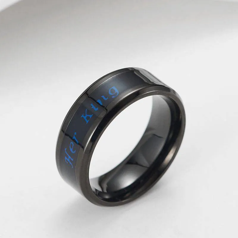 Temperature Ring Titanium Steel Mood Emotion Feeling Intelligent Temperature Sensitive Rings for Women Men Waterproof Jewelry