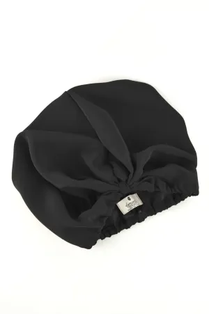 Washed Silk Hair Turban In Black